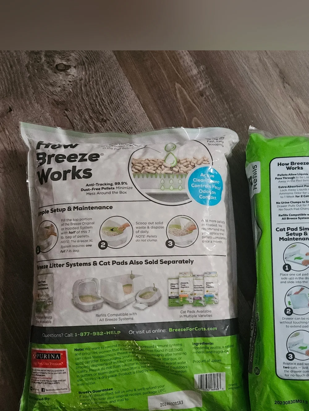 Purina Litter Tidy Cat Breeze Pellets 7 lb Bag 8 Refill Cat Pads